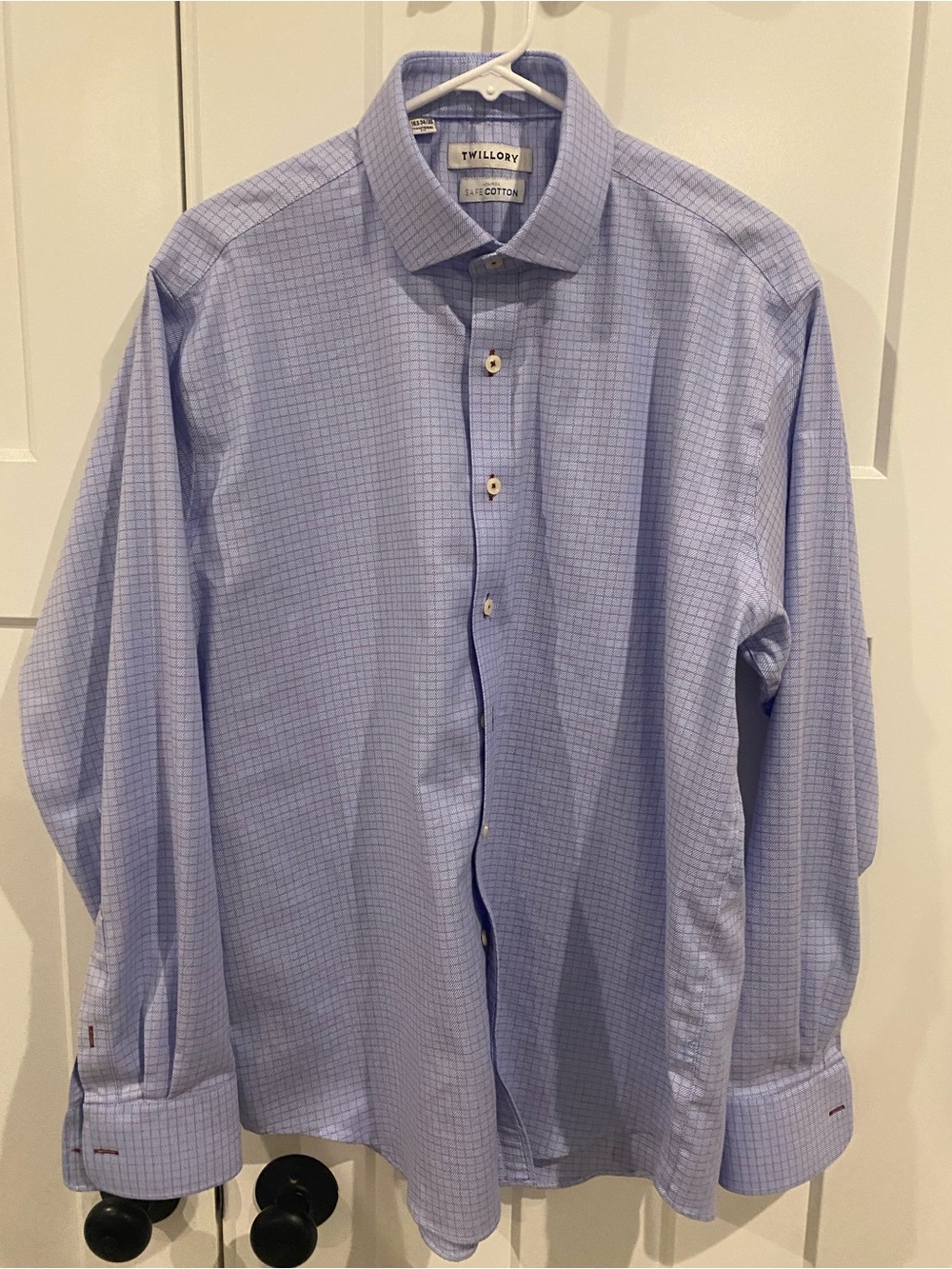Twillory Men's Blue Windowpane Dress Shirt